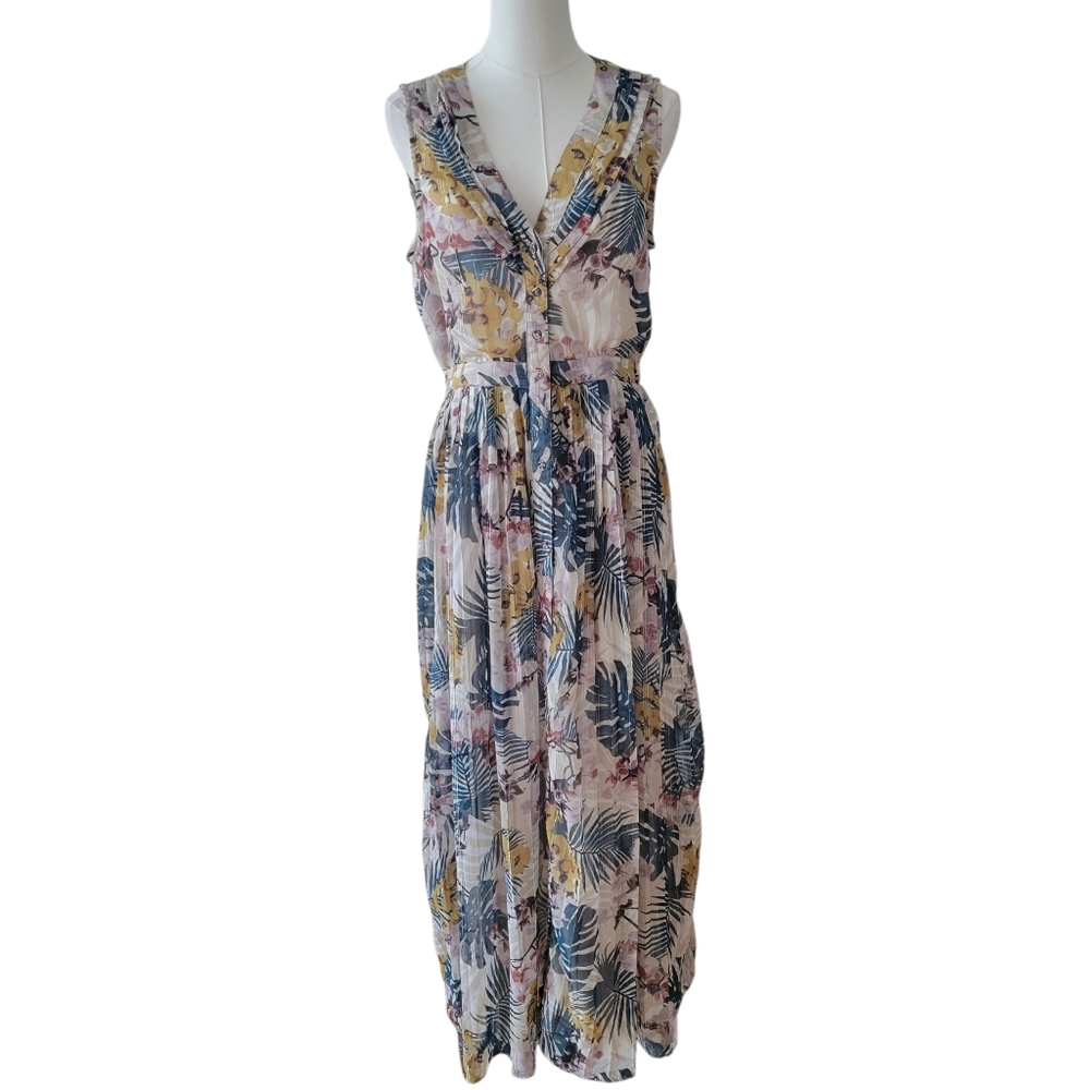 Walter Baker Tropical Floral‎ Sleeveless Maxi Dress Size Medium